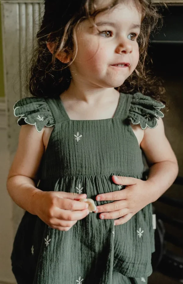 Summer Baby Girl Clothes Sets Organic Cotton Embroidery Infant Baby Girl Clothing - Image 4