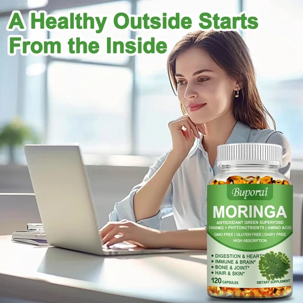 Moringa - Immune System, Energy & Metabolism Natural Anti-inflammatory Helps Detox, Fat Burn - Image 4