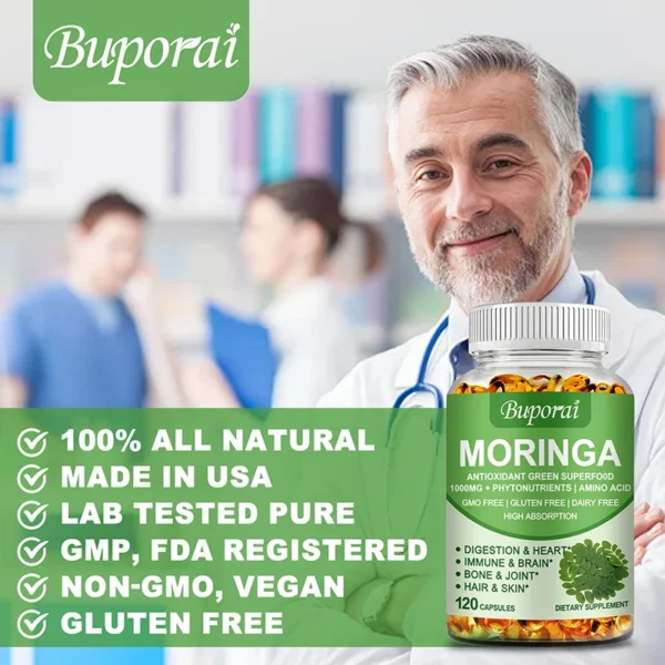 Moringa - Immune System, Energy & Metabolism Natural Anti-inflammatory Helps Detox, Fat Burn - Image 6