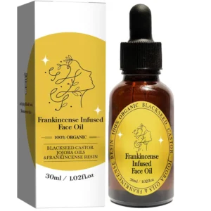 Frankincense Resin Infused Organic Black Seed, Castor & Jojoba Oils for Face Anti-Aging Facial Moisturizing Cold Pressed Serum