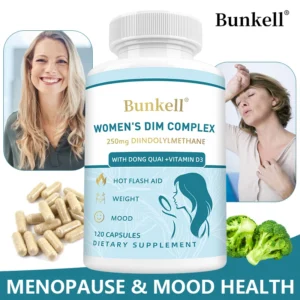 DIM Supplement - with Broccoli, Organic Alfalfa, Vitamin D and Kale. Menopause, Night Sweats, Mood, PCOS, Weight Management