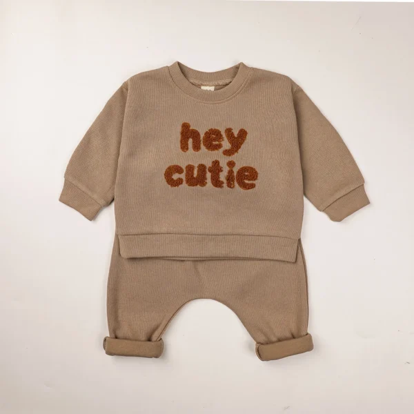 2024 Spring Baby Boys Clothes Cute Organic Cotton Sets Girls Long Sleeve Casual Sweatshirt+Pants 2pcs Kids Clothes Sports Suit - Image 3