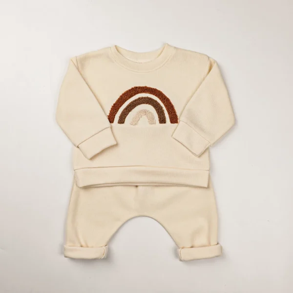 2024 Spring Baby Boys Clothes Cute Organic Cotton Sets Girls Long Sleeve Casual Sweatshirt+Pants 2pcs Kids Clothes Sports Suit - Image 2