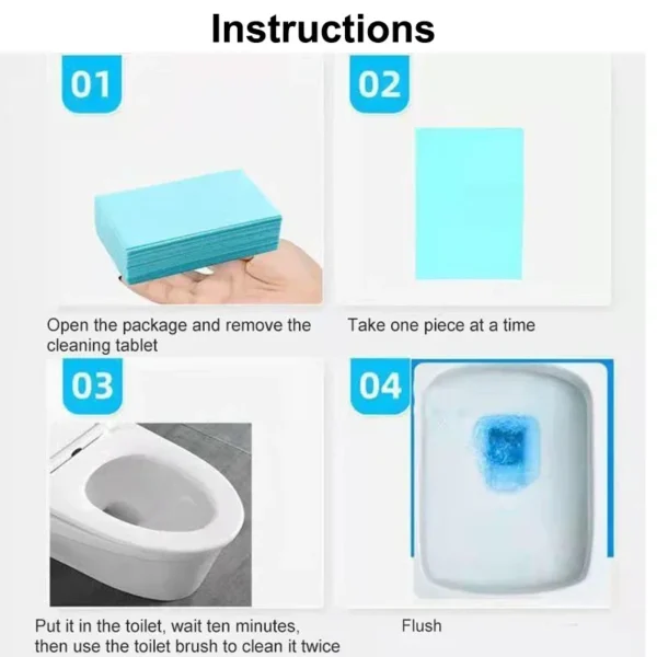 Floor Cleaner Tablets Water-Soluble Sterilizing Fragrant Bathroom Kitchen Deodorant Dirt Toilet Cleaning Sheet - Image 5