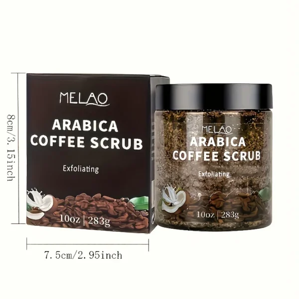 MELAO Arabica Coffee Scrub - All Natural Exfoliating Body Scrub for Skin Care Dead Sea Salt and Arabica Coffee Moisturizing - Image 2